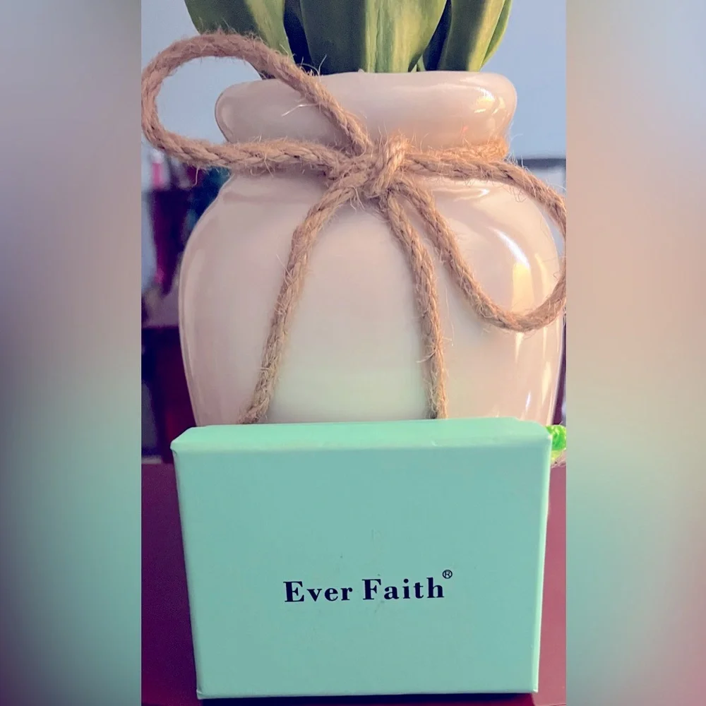 EVER FAITH Austrian Crystal NIB Enamel Romantic Blooming Rose Flower Leaves. - Picture 6 of 7